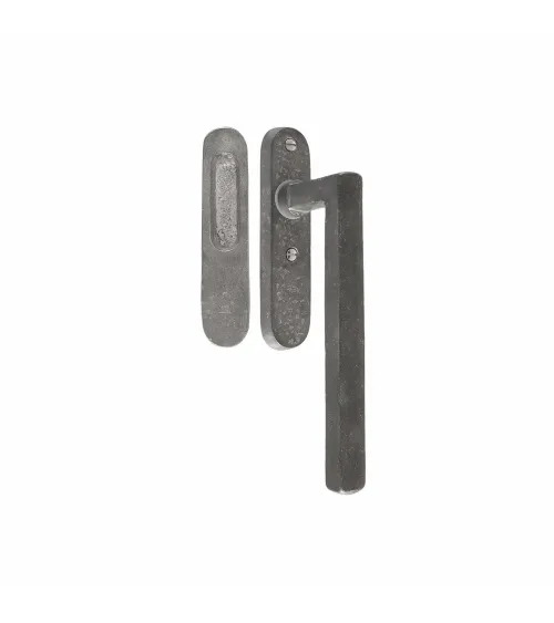 Window handle for sliding bay in raw bronze - designer handle