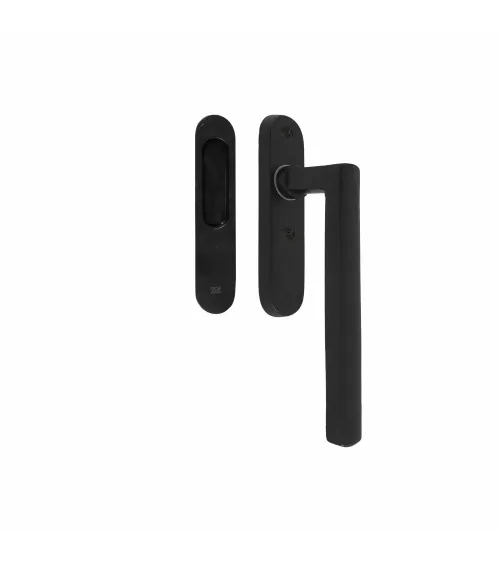 Window handle for sliding bay in raw bronze - designer handle