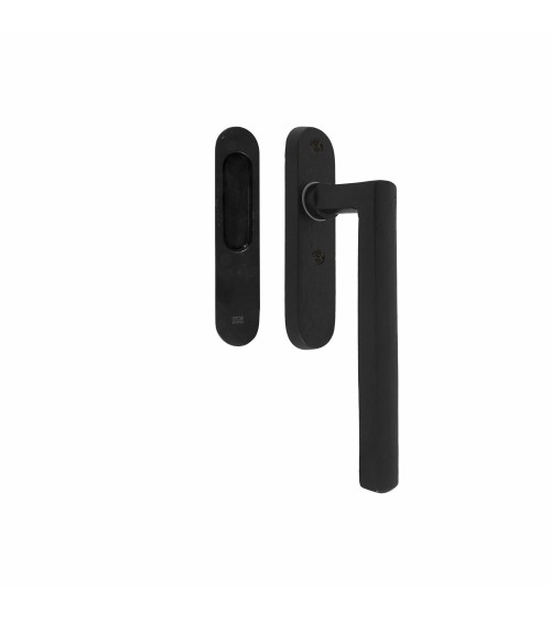 Window handle for sliding bay in raw bronze - designer handle