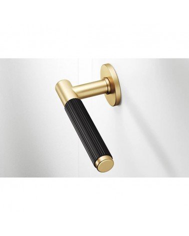 Slim two-tone door handles gold and black design handle on white background