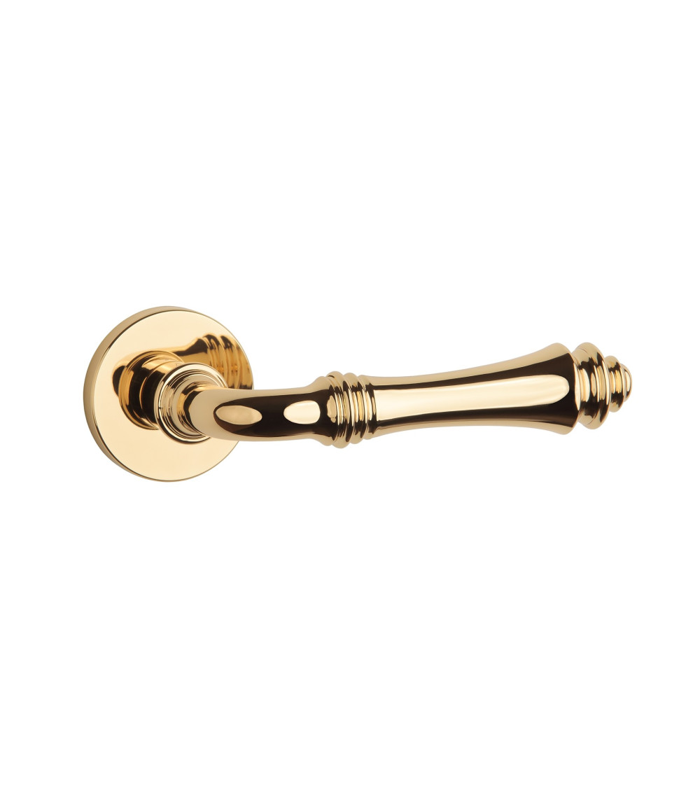Polished gold door handle CAMELIA design handle