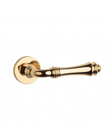 Polished gold door handle CAMELIA design handle