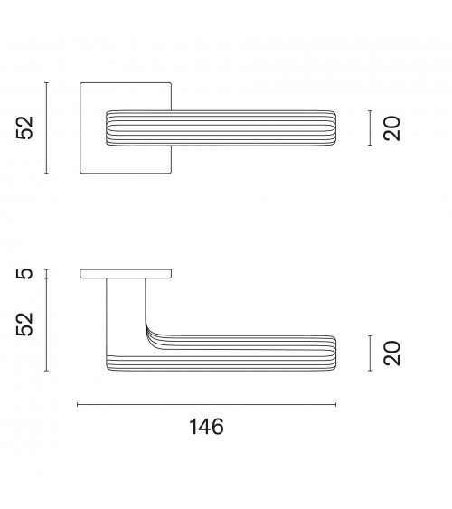 LARICE matt gold door handle design handle