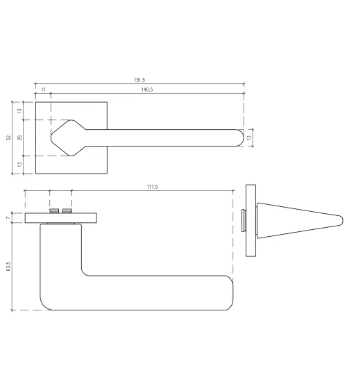 LILA anthracite door handle design handle