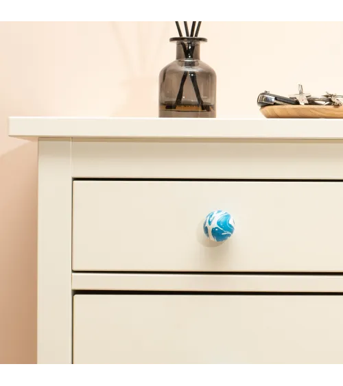 Azure Blue beech wood furniture knob designer handle