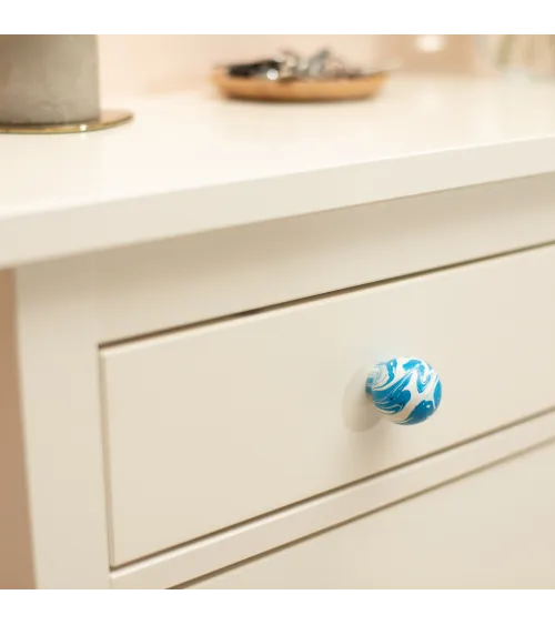 Azure Blue beech wood furniture knob designer handle