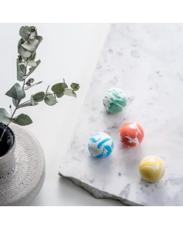 Yellow beech wood furniture knob design handle presented on a marble surface