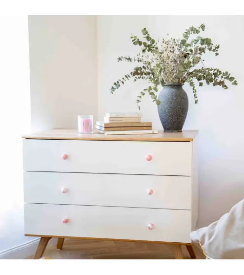 Pink beech wood furniture knob design handle