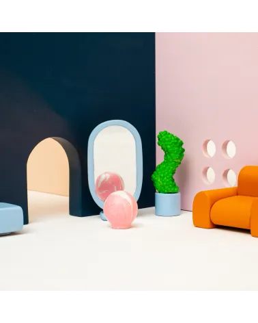 Pink beech wood furniture knob design handle with miniature decorations