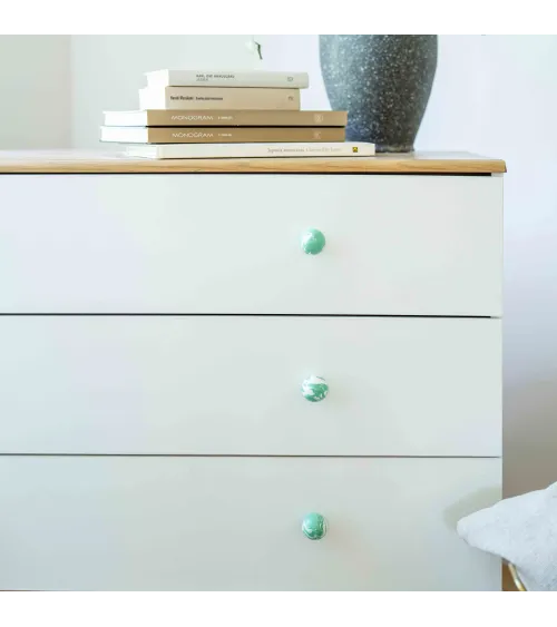 Rich green beech wood furniture knob design handle