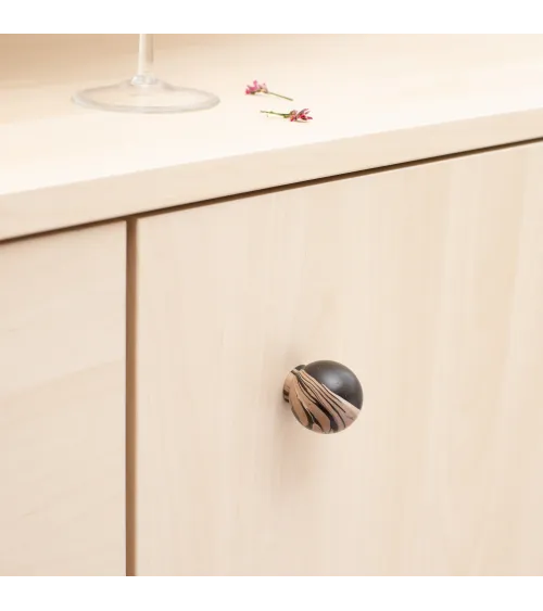 Black chino beech wood furniture knob design handle