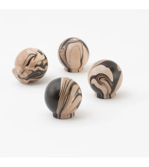 Black chino beech wood furniture knob design handle