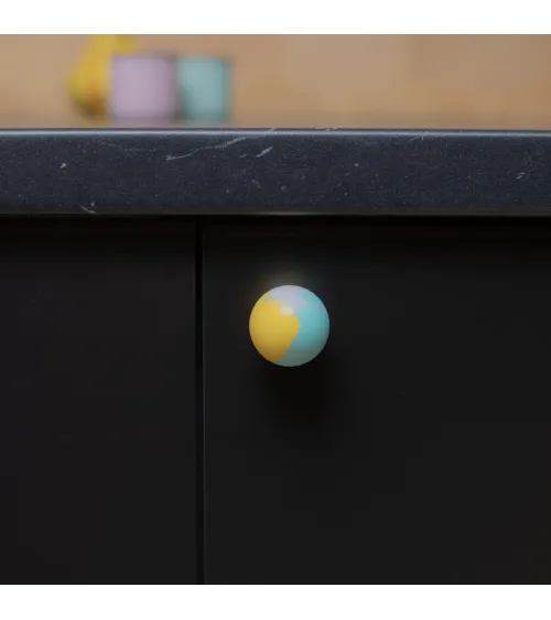 Funky yellow beech wood furniture knob design handle