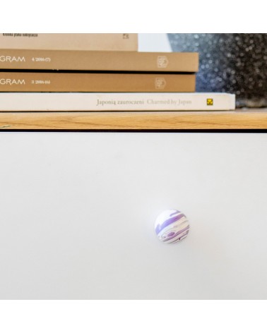 Aubergine beech wood furniture knob design handle front view close-up