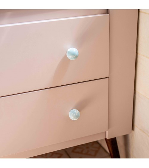 Grey blue beech wood furniture knob design handle