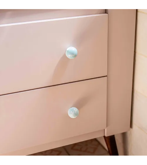 Grey blue beech wood furniture knob design handle