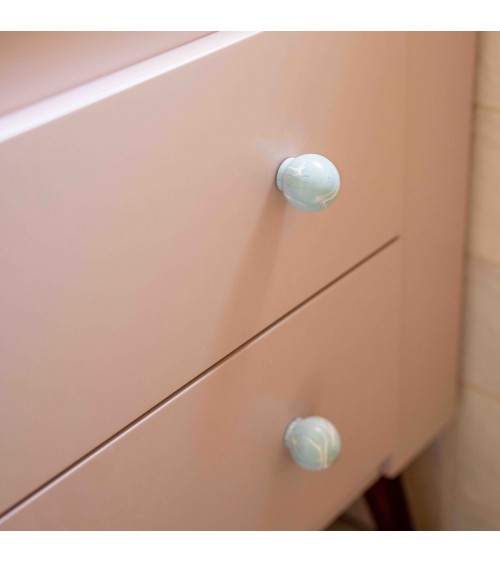 Grey blue beech wood furniture knob design handle