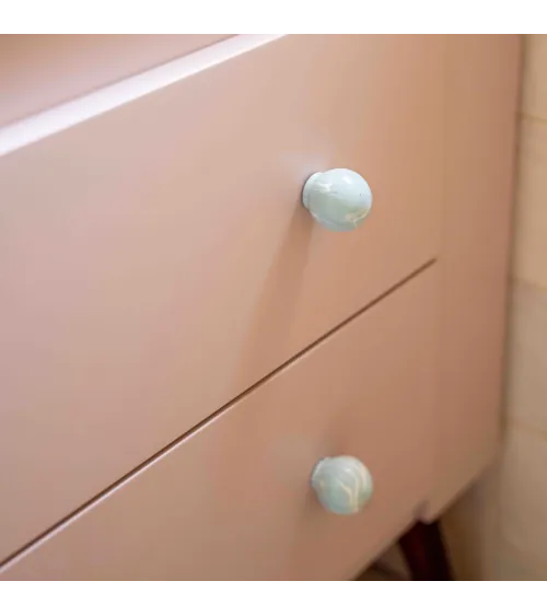 Grey blue beech wood furniture knob design handle