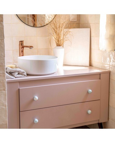 Grey blue beech wood furniture knob design handle fixed on bathroom furniture