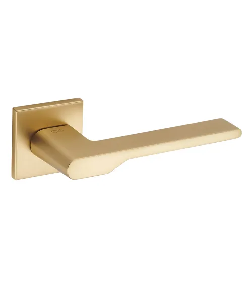 Satin Gold Door Handle Line TORO Square - designer handle