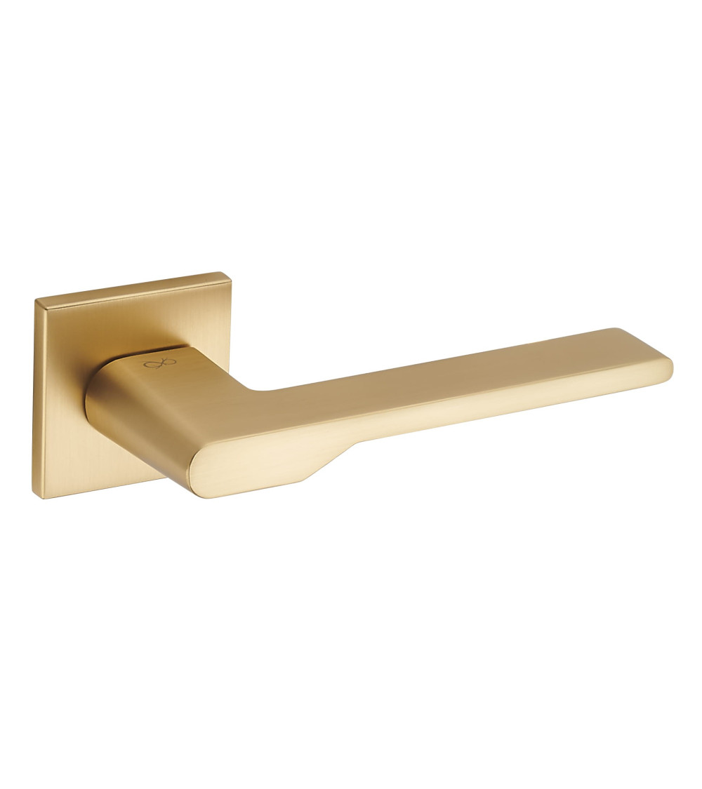 Satin Gold Door Handle Line TORO Square - designer handle