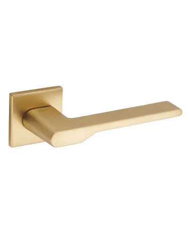 Satin Gold Door Handle Line TORO Square - designer handle