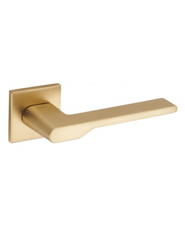 Satin Gold Door Handle Line TORO Square - designer handle