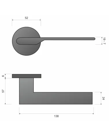 Satin Gold Door Handle Line TORO Round - designer handle