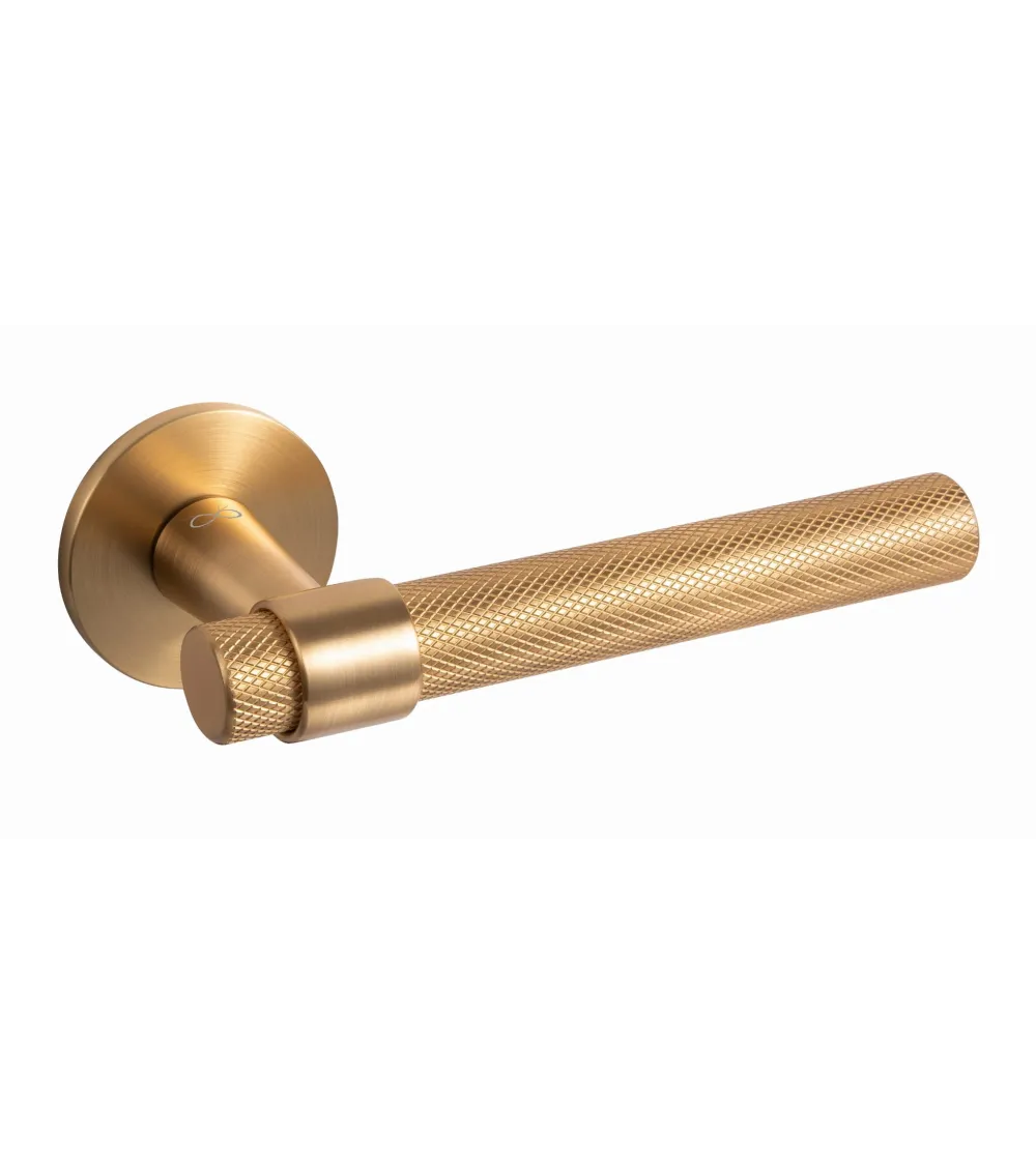 Satin Gold Door Handle Line GHOST Round - designer handle