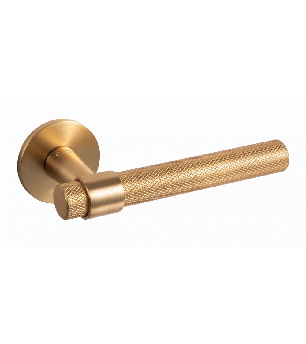 Satin Gold Door Handle Line GHOST Round - designer handle