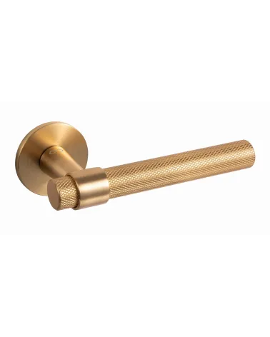 Satin Gold Door Handle Line GHOST Round - designer handle
