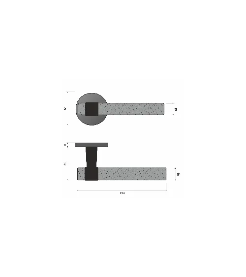 Satin Gold Door Handle Line GHOST Round - designer handle