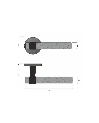 Satin Gold Door Handle Line GHOST Round - designer handle