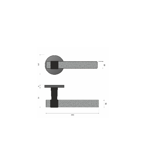 Satin Chrome Door Handle Line GHOST Round - designer handle