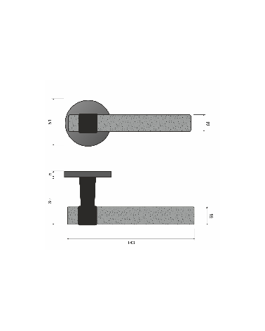 Satin Chrome Door Handle Line GHOST Round - designer handle