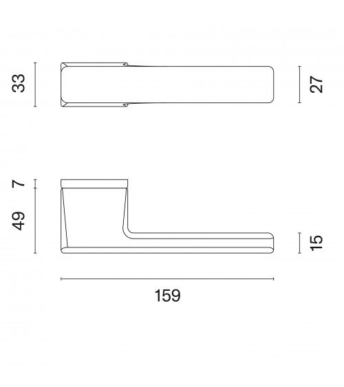Polished gold BRISA door handle design handle