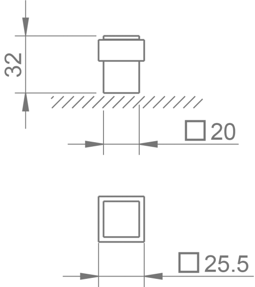 Black door stop TUPAI 2617