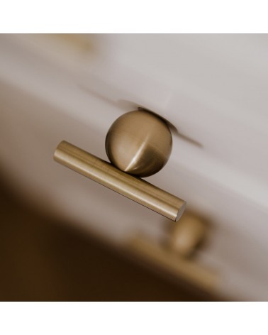 Brass Furniture Knob Model 04 designer handle top angled view