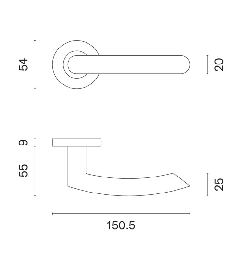 Classic OVAL 1707 door handle designer handle