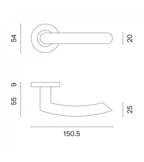OVAL 1707 stainless steel colour door handle designer handle