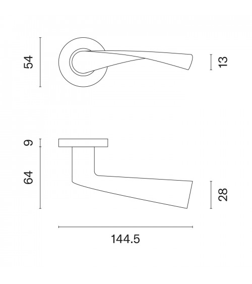 OVAL 1708 Contemporary Door Handle Designer Hardware