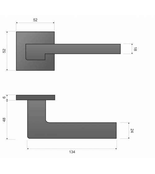 Black ASTRA door handle designer handle