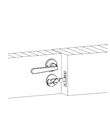 Retro WC Door Bolt Flat Plate - Design Handle