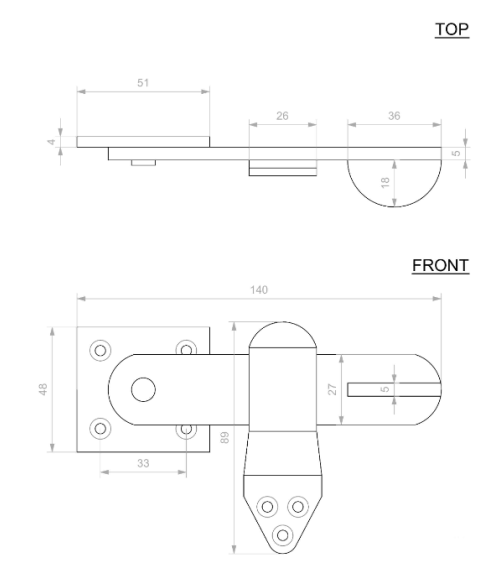 Retro Iron Door Bolt with Hook - Designer Handle