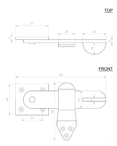 Retro Iron Door Bolt with Hook - Designer Handle