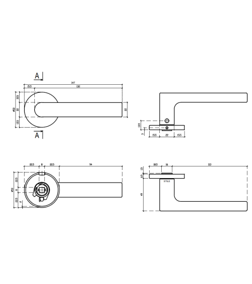 REWA aluminium door handle design handle