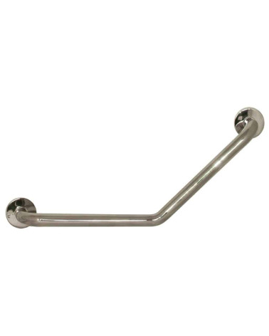 Chrome angled bath support bar - designer handle