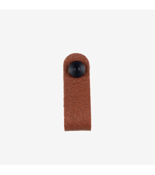 Brown pineapple leather furniture knob - designer handle