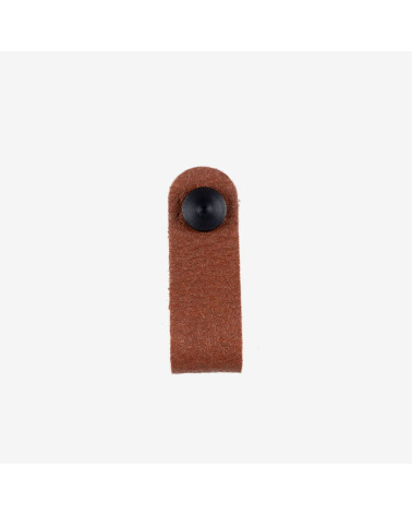 Brown pineapple leather furniture knob - designer handle