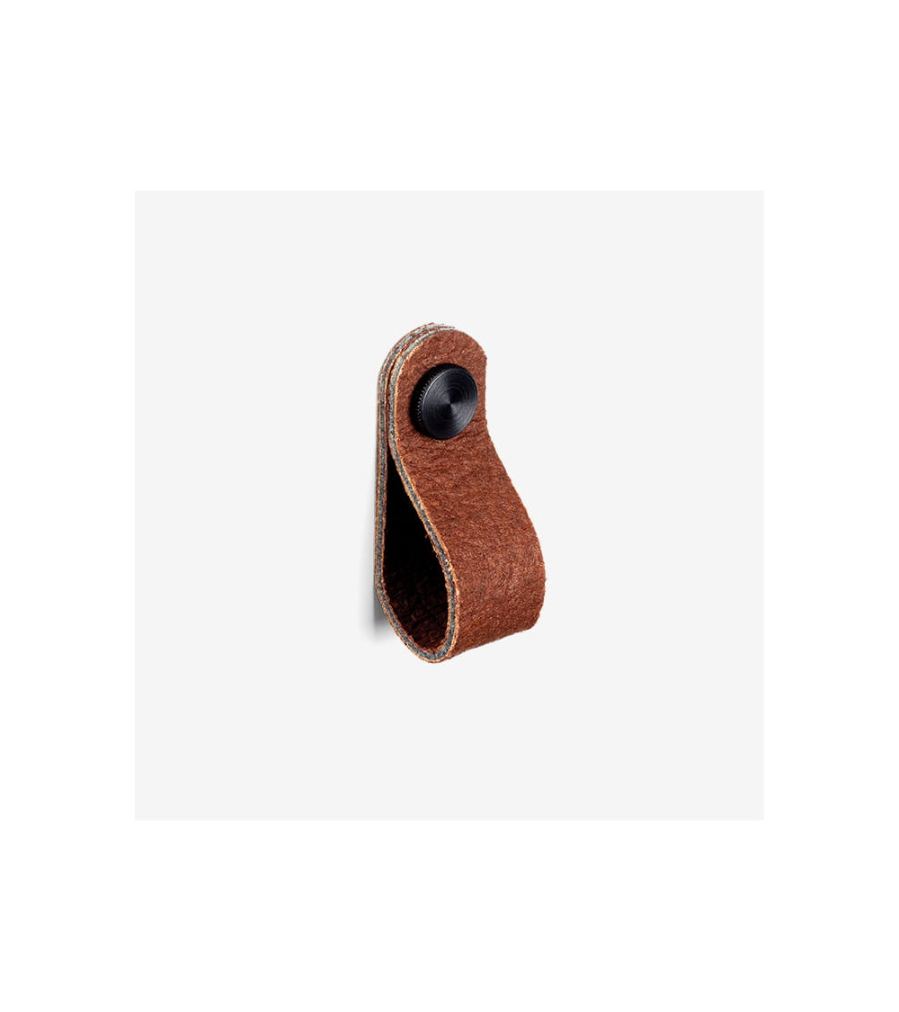 Brown pineapple leather furniture knob - designer handle